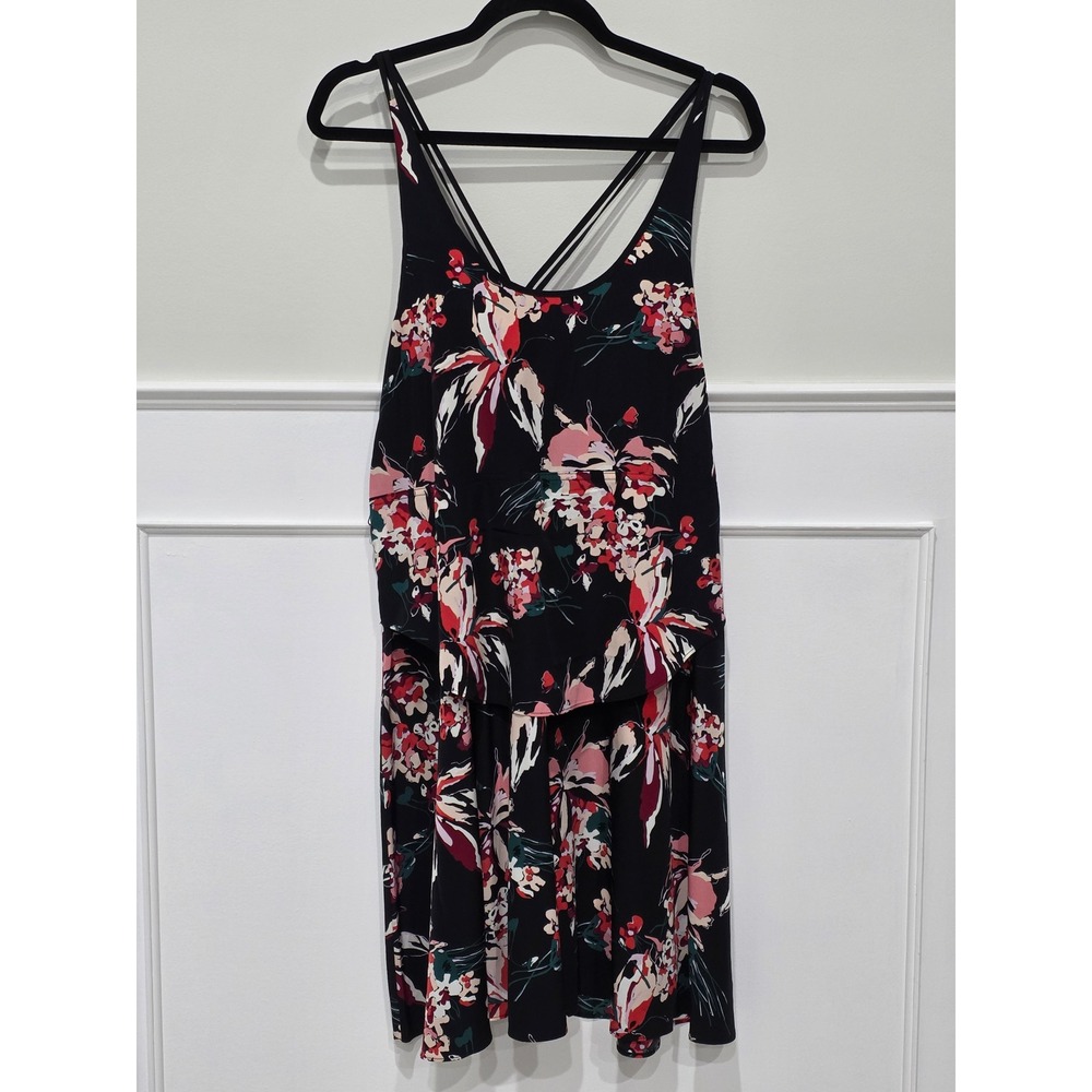 Derek Lam 10C‎ x Athleta Floral Print Dress Black Pink White Size M